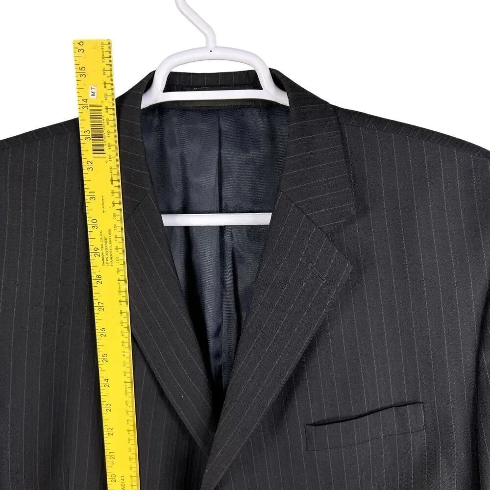 Calvin Klein Mens 44R Blue Pinstripe Wool Single Breasted Sport Coat Old Money